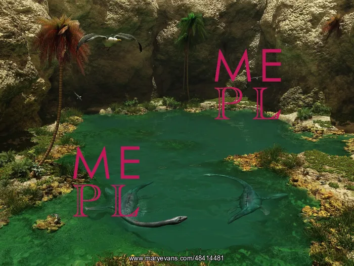: A pair of Elasmosaurus engage in a swimming courtship dance : A pair of Elasmosaurus engage in a swimming courtship dance