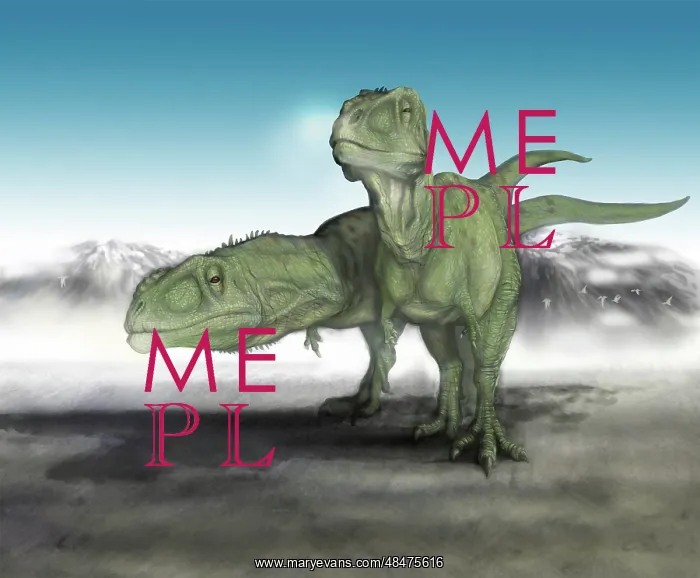 : A pair of Giganotosaurus make their way across a volcanic ? : A pair of Giganotosaurus make their way across a volcanic ?