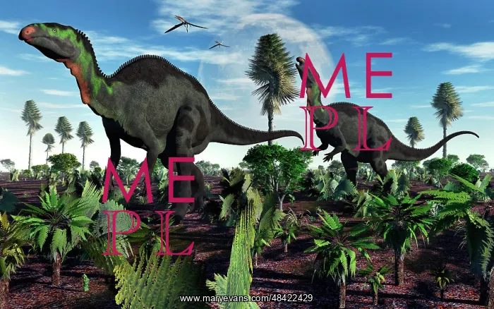 : A pair of herbivorous Camptosaurus dinosaurs : A pair of herbivorous Camptosaurus dinosaurs