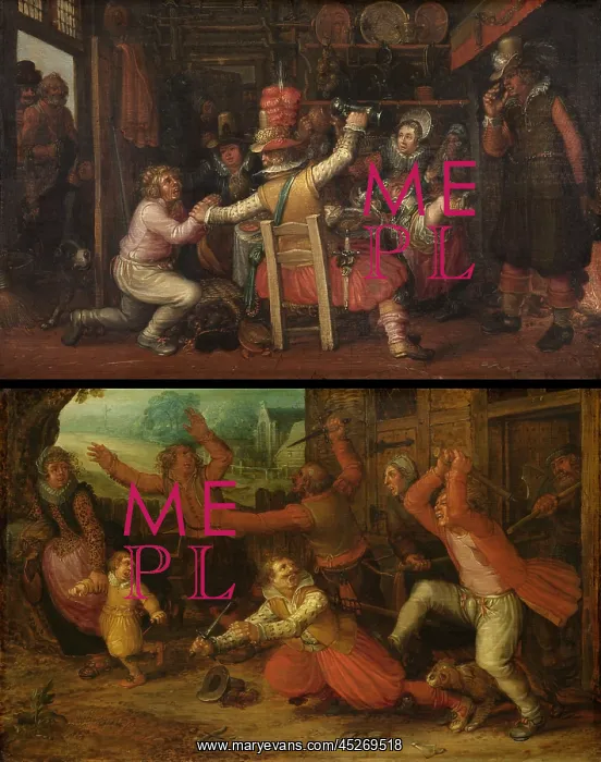 : Pair of humorous paintings : Pair of humorous paintings