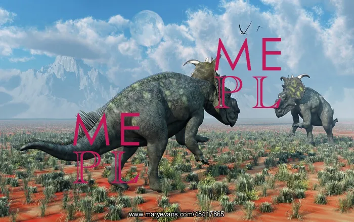 : A pair of male Pachyrhinosaurus sizing each other up : A pair of male Pachyrhinosaurus sizing each other up