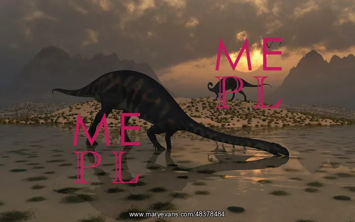 : A pair of Massospondylus at a watering hole : A pair of Massospondylus at a watering hole