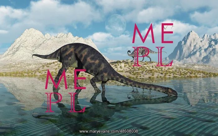 : A pair of Massospondylus at a watering hole : A pair of Massospondylus at a watering hole