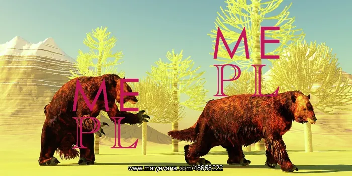 : A pair of Megatherium ground sloths on the move : A pair of Megatherium ground sloths on the move