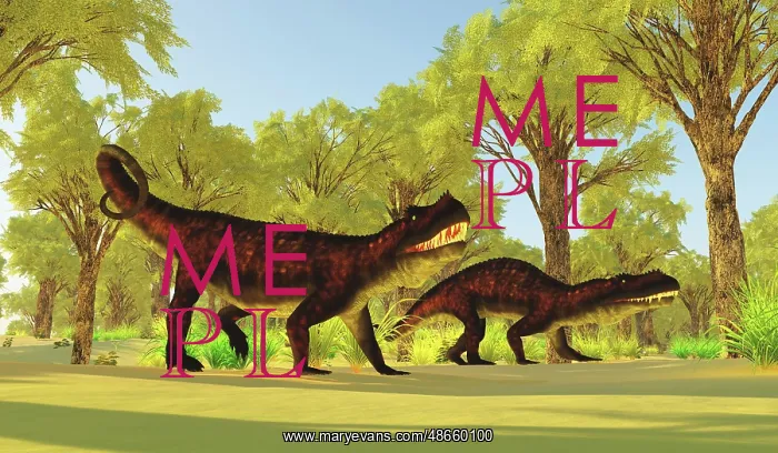 : A pair of Postosuchus reptiles hunting for prey : A pair of Postosuchus reptiles hunting for prey