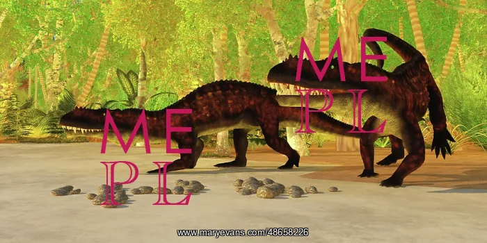 : A pair of Prestosuchus reptiles on the prowl : A pair of Prestosuchus reptiles on the prowl