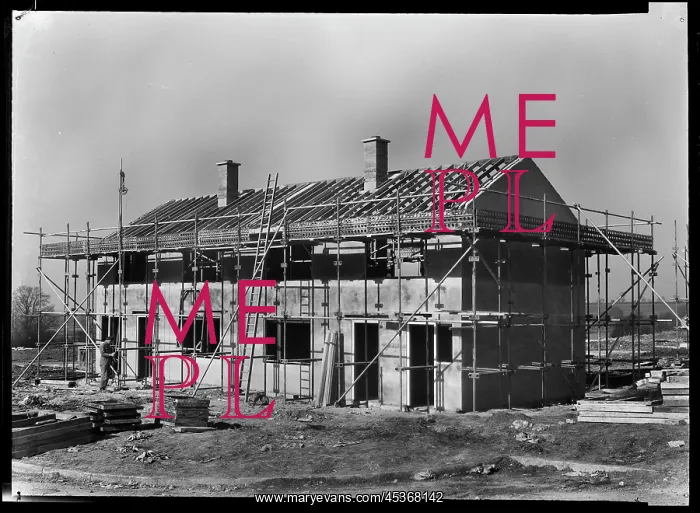 : A pair of semi-detached Easiform houses under construction : A pair of semi-detached Easiform houses under construction
