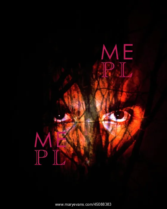 : Pair of Sinister Threatening Male Eyes Behind : Pair of Sinister Threatening Male Eyes Behind