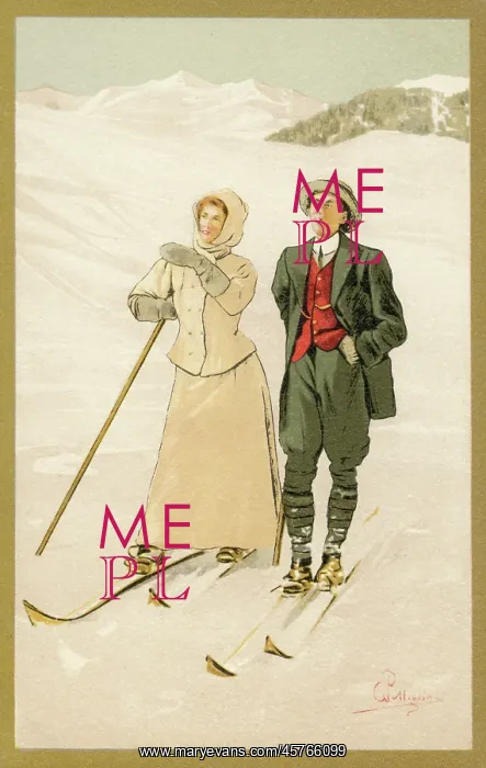  : Pair of Skiers - Switzerland - 1900s