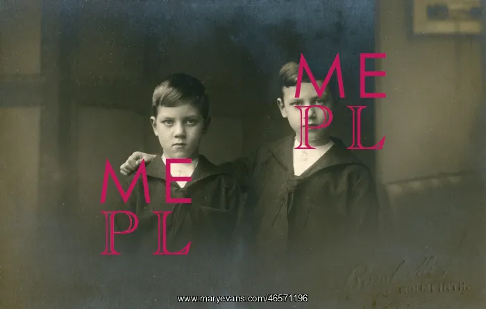 : A pair of rather stern-faced brothers : A pair of rather stern-faced brothers
