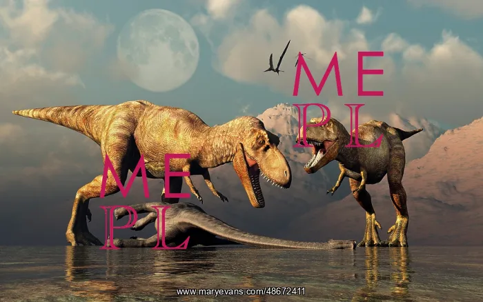 : A pair of T-rex dinosaurs about to eat a dead : A pair of T-rex dinosaurs about to eat a dead