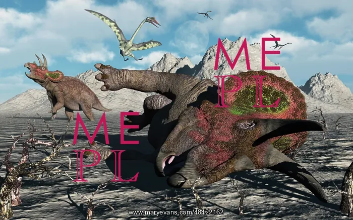 : A pair of Triceratops trapped in a deadly mud pit : A pair of Triceratops trapped in a deadly mud pit