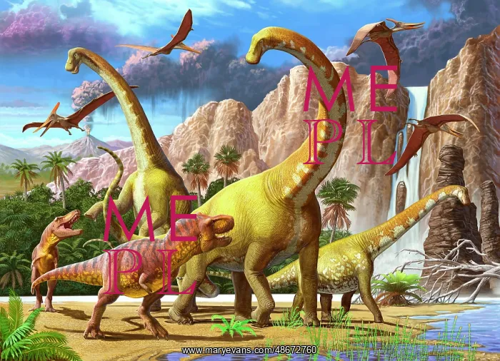 : A pair of Tyrannosaurus rex dinosaurs attack a : A pair of Tyrannosaurus rex dinosaurs attack a
