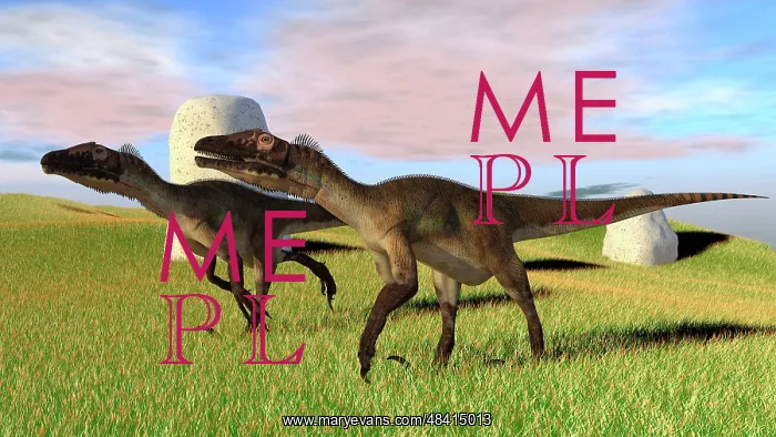 : Pair of Utahraptors in a grassy field : Pair of Utahraptors in a grassy field