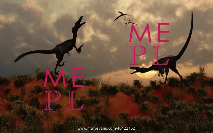 : A pair of velociraptors involved in a territorial dispute : A pair of velociraptors involved in a territorial dispute