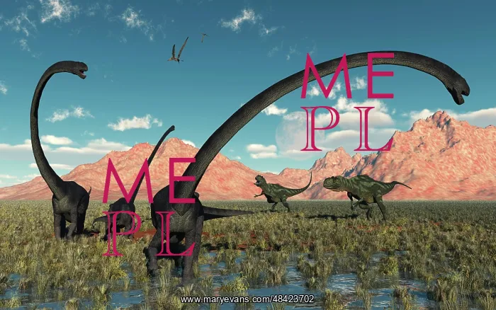 : A pair of Yangchuanosaurus dinosaurs confront a family of ? : A pair of Yangchuanosaurus dinosaurs confront a family of ?