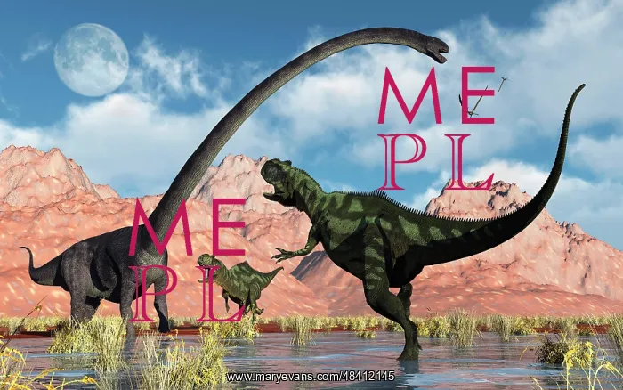: A pair of Yangchuanosaurus dinosaurs confront an Omeisaurus : A pair of Yangchuanosaurus dinosaurs confront an Omeisaurus