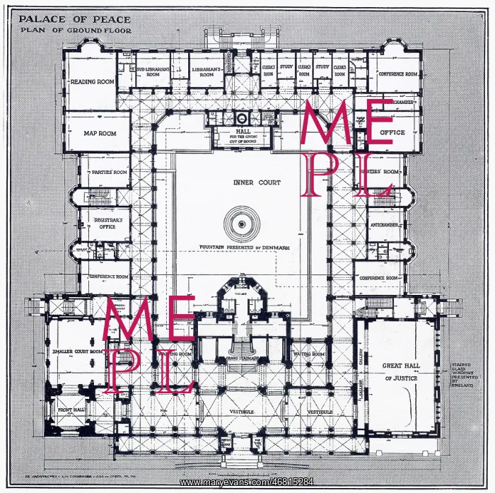 : Palace of Peace, The Hague - plans : Palace of Peace, The Hague - plans