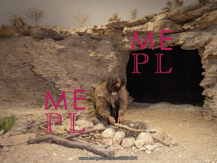 : Palaeolithic reconstruction, Sanliurfa Museum, Urfa, Turkey : Palaeolithic reconstruction, Sanliurfa Museum, Urfa, Turkey