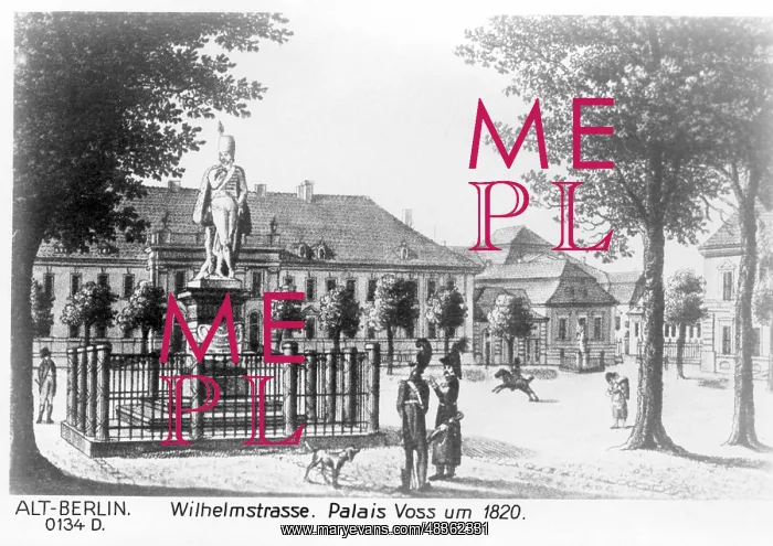 : Palais Voss at Wilhelmplatz in Berlin, around 1820 : Palais Voss at Wilhelmplatz in Berlin, around 1820