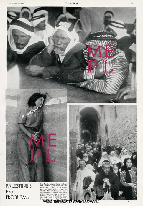 : Palestine's big problem - Sphere feature, 1938 : Palestine's big problem - Sphere feature, 1938
