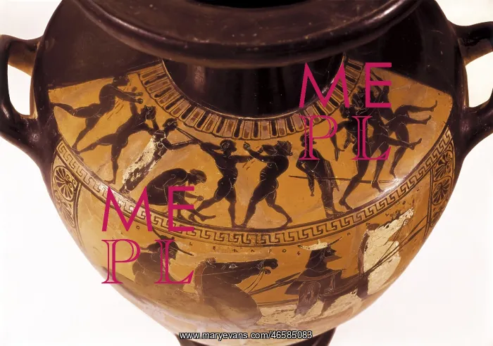 : Palestra Scene. Black-figure hydria. Classical : Palestra Scene. Black-figure hydria. Classical