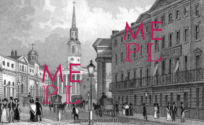 : PALL MALL. Looking east towards Trafalgar Square - the church of St Martin : PALL MALL. Looking east towards Trafalgar Square - the church of St Martin