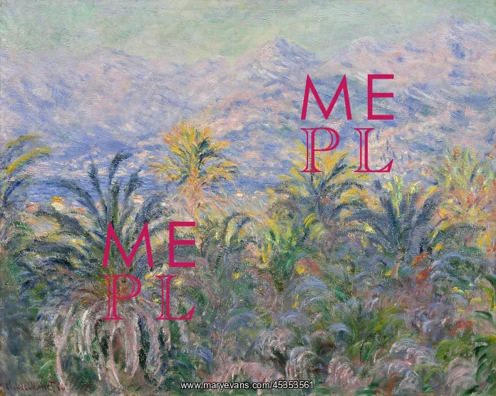 : Palm Trees at Bordighera, by Claude Monet, 1884 : Palm Trees at Bordighera, by Claude Monet, 1884