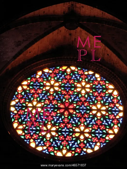 : Palma, Mallorca, Spain, - Rosette Window : Palma, Mallorca, Spain, - Rosette Window