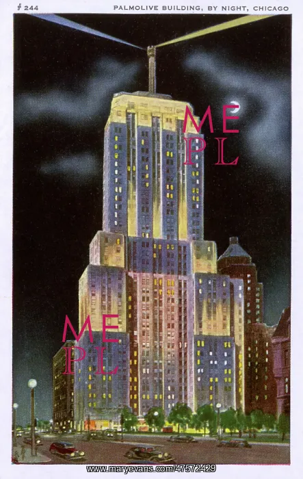 : The Palmolive Building by night, Chicago : The Palmolive Building by night, Chicago