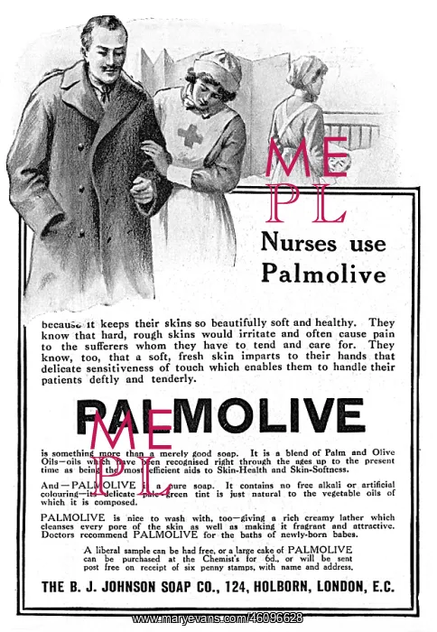 : Palmolive soap advertisement, WW1 : Palmolive soap advertisement, WW1