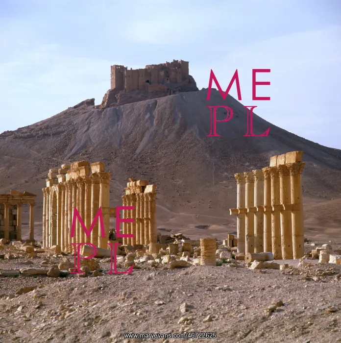 : Palmyra, Syria - The Colonnade with view of Arab Castle : Palmyra, Syria - The Colonnade with view of Arab Castle