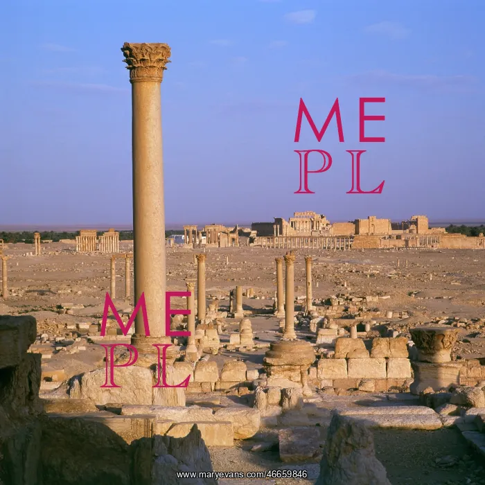 : Palmyra, Syria - Coumn and view toward Temple of Bel : Palmyra, Syria - Coumn and view toward Temple of Bel