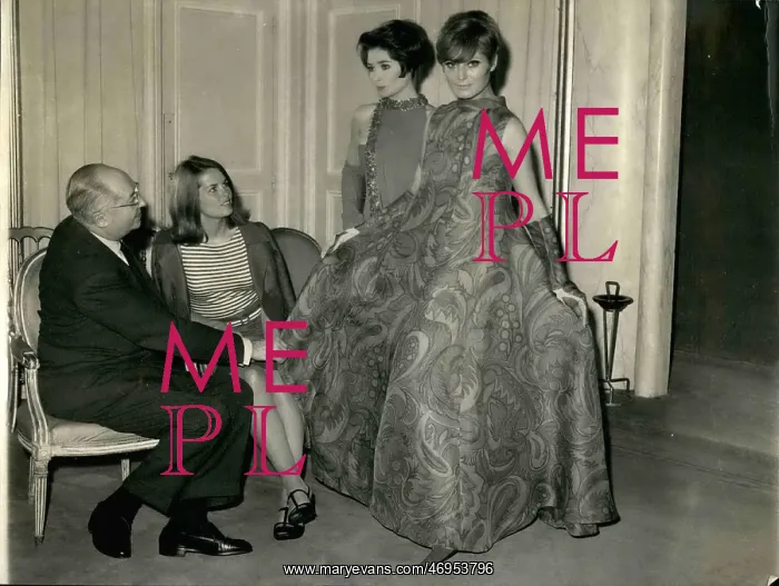 : Pamela Werner, model, and Jacques Heim, couturier : Pamela Werner, model, and Jacques Heim, couturier