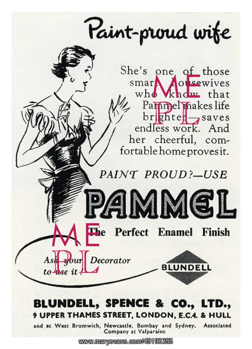 : Pammel paint advertisement, 1950s : Pammel paint advertisement, 1950s