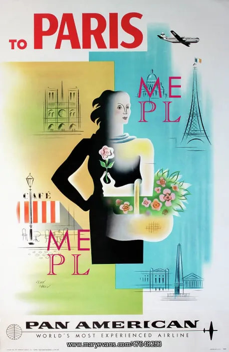 : Pan American poster, To Paris : Pan American poster, To Paris