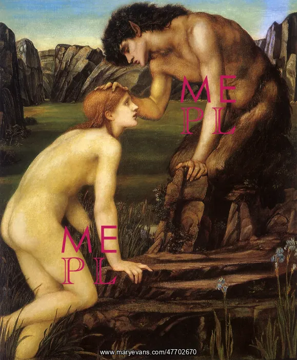 : Pan and Psyche, by Burne-Jones : Pan and Psyche, by Burne-Jones