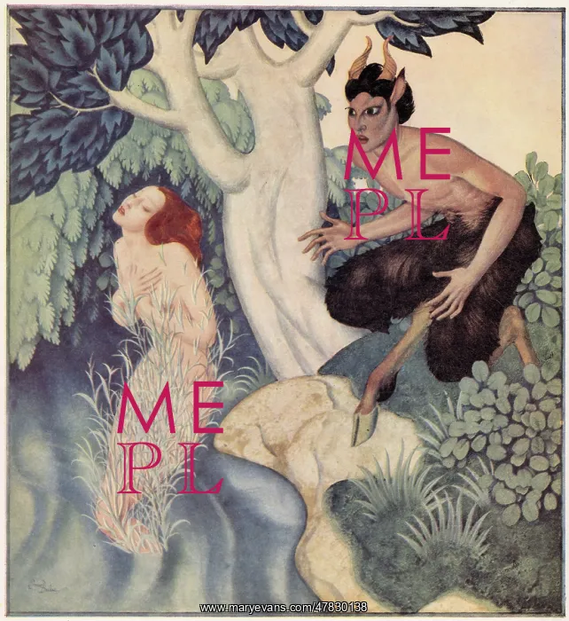 : Pan and Syrinx - Edmund Dulac : Pan and Syrinx - Edmund Dulac