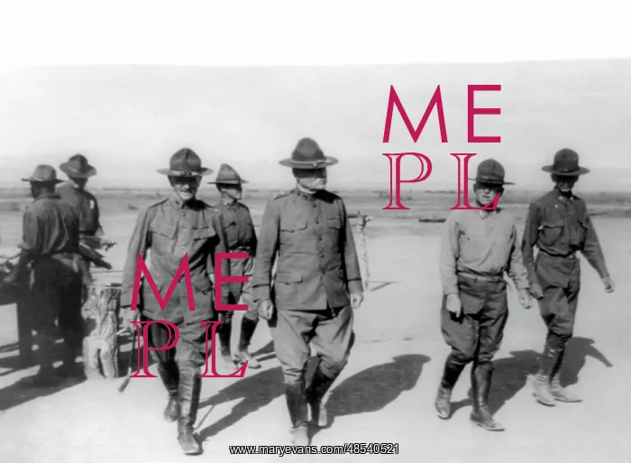 : Pancho Villa Expedition, Pershing Inspecting Camp, 1916 : Pancho Villa Expedition, Pershing Inspecting Camp, 1916