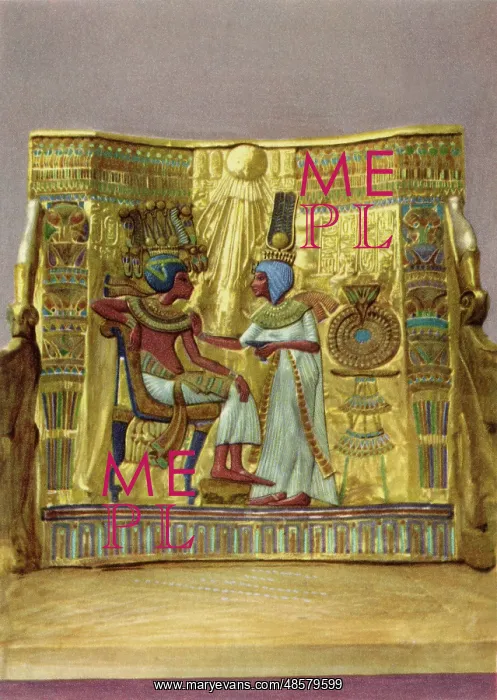 : Panel from the back of a throne of Tutankhamun : Panel from the back of a throne of Tutankhamun