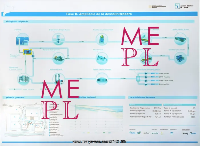 : Panel, Tordera Desalination Plant, Blanes, Catalonia, Spain : Panel, Tordera Desalination Plant, Blanes, Catalonia, Spain