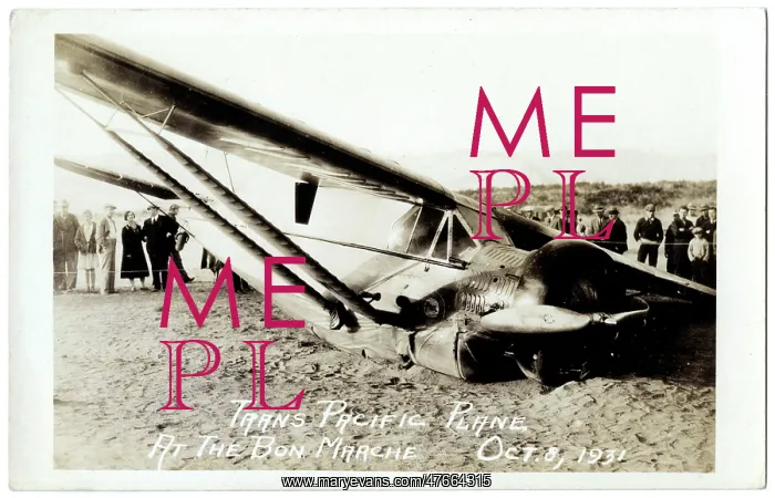 : Pangborn's monoplane at Wenatchee, Washington State, USA : Pangborn's monoplane at Wenatchee, Washington State, USA