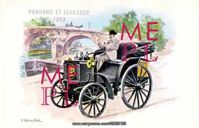 : Panhard et Levassor car on a postcard : Panhard et Levassor car on a postcard