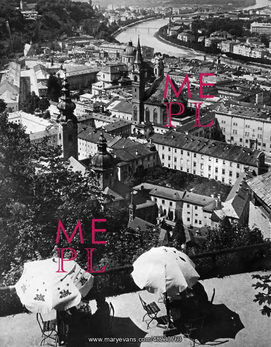: Panoramic image of Salzburg, 1921 : Panoramic image of Salzburg, 1921