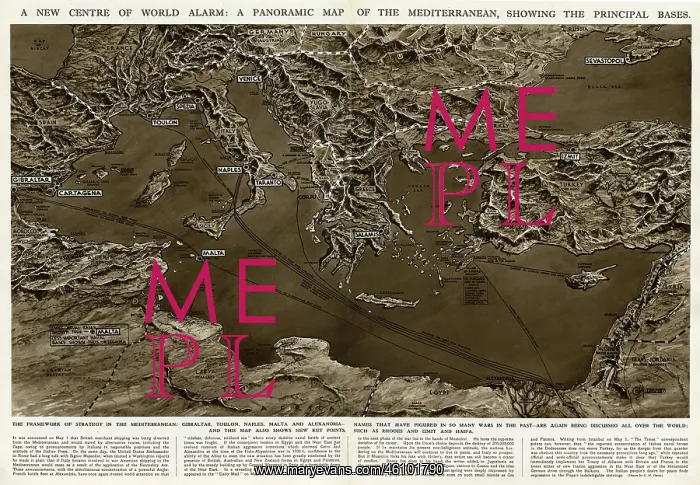 : Panoramic map of Mediterranean by G. H. Davis : Panoramic map of Mediterranean by G. H. Davis