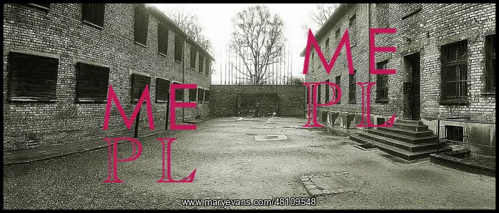 : Panoramic shot prison yard Auschwitz : Panoramic shot prison yard Auschwitz