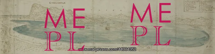 : Panoramic View over the Bay of Gibraltar looking towards the : Panoramic View over the Bay of Gibraltar looking towards the