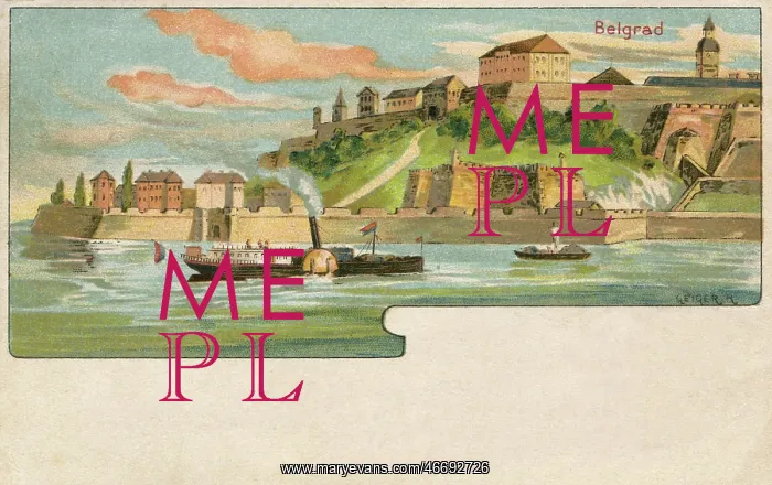 : Panoramic view of Belgrade, Serbia from the River Sava : Panoramic view of Belgrade, Serbia from the River Sava
