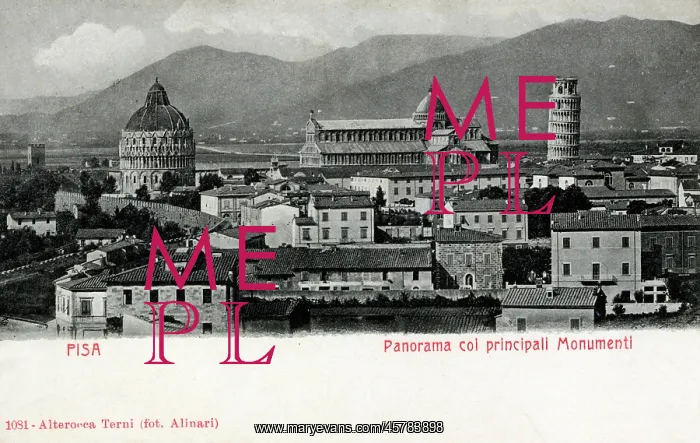  : A Panoramic view over the City of Pisa, Italy