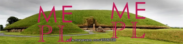 : Panoramic view of Great Mound, Knowth, c. 3000 : Panoramic view of Great Mound, Knowth, c. 3000